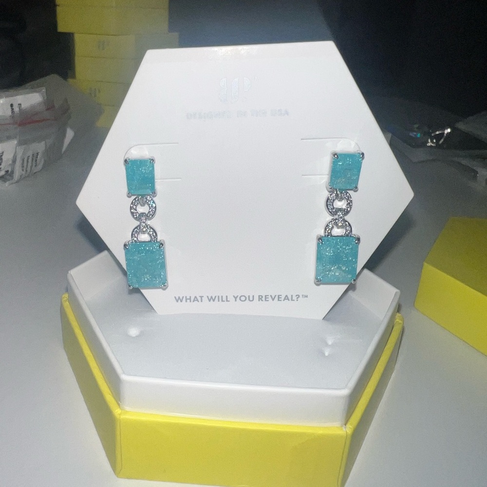 Chic Silver and Turquoise Drop Earrings